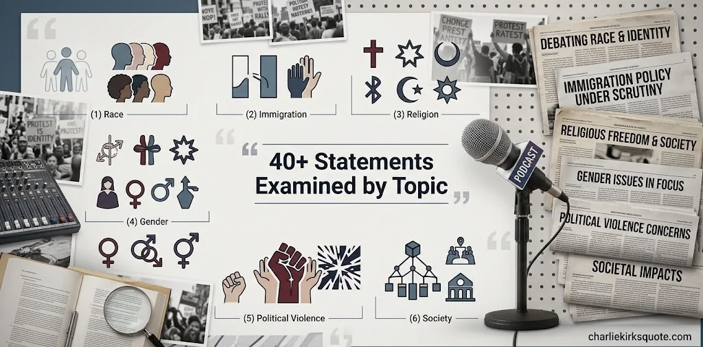 40+ Charlie Kirk Statements Critics Call Hate Speech, Organized by Topic
