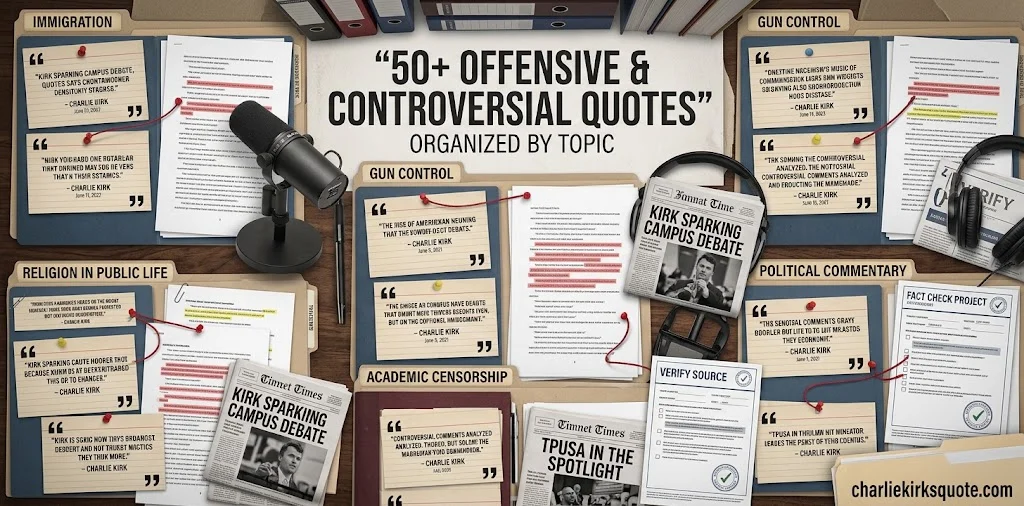 50+ Charlie Kirk Offensive and Controversial Quotes by Topic