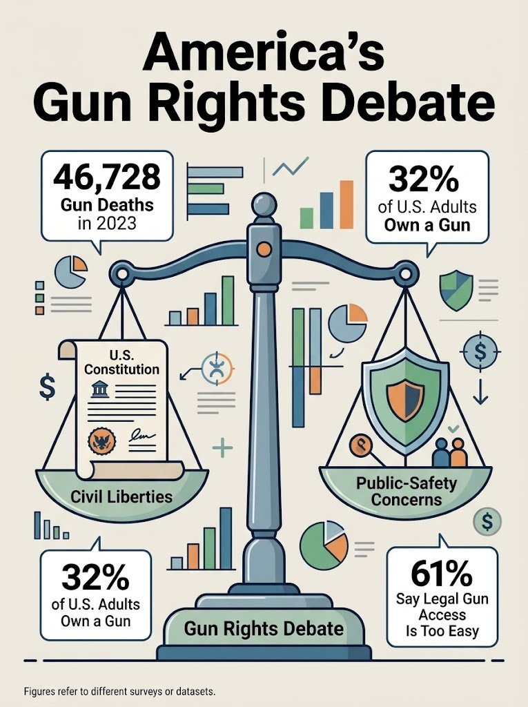 Supporters vs. Critics: The Gun Rights Debate in Numbers