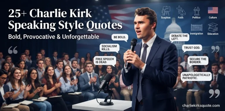 25+ Charlie Kirk Speaking Style Quotes: Powerful, Provocative & Unforgettable Statements Explained (2026)