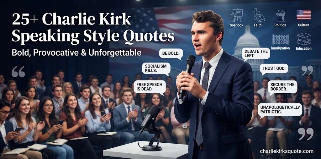 25+ Charlie Kirk Speaking Style Quotes: Powerful, Provocative & Unforgettable Statements Explained (2026)